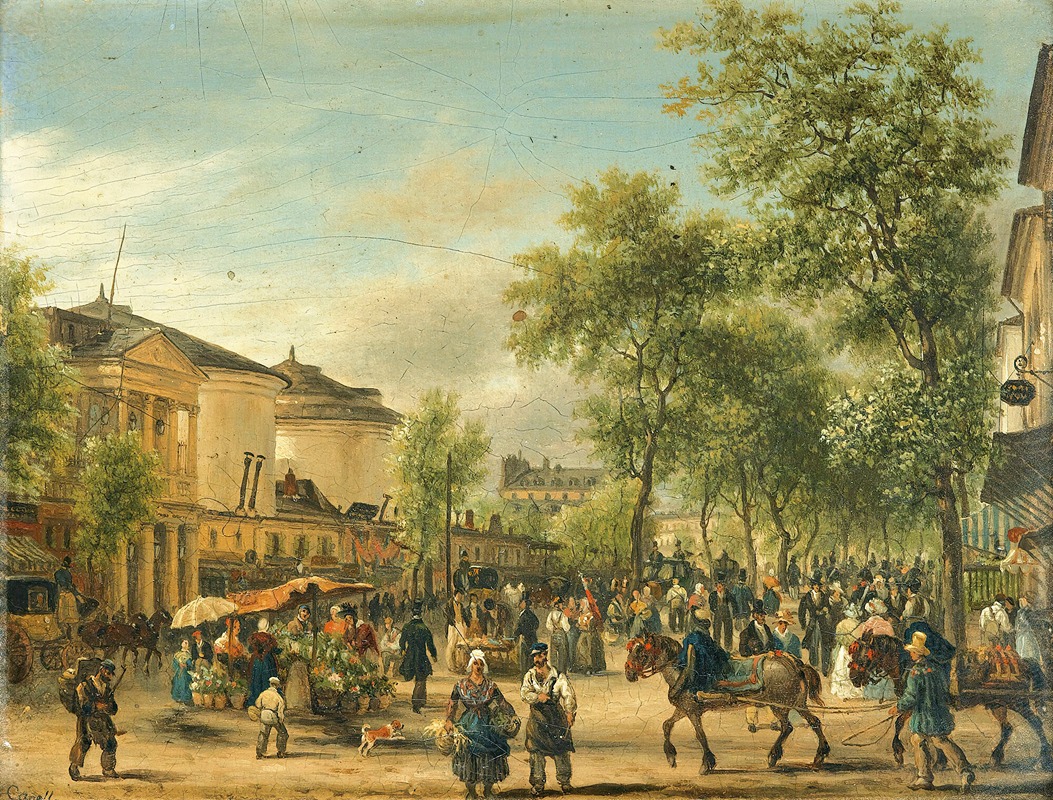 Giuseppe Canella - Paris, view of the boulevard Montmartre