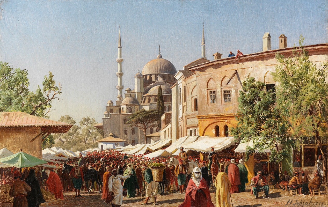 Harald Jerichau - Marktstraße in Konstantinopel mit Hagia Sophia