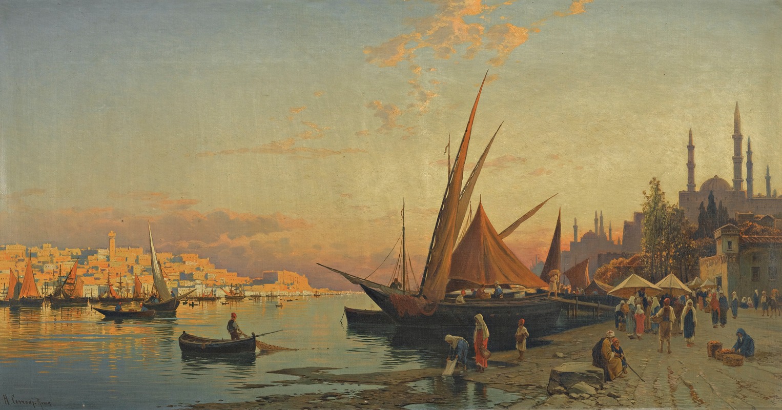 Hermann David Salomon Corrodi - Capriccio View Of The Golden Horn, Constantinople