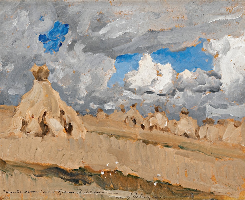 Isaac Levitan - Haystacks In A Russian Landscape