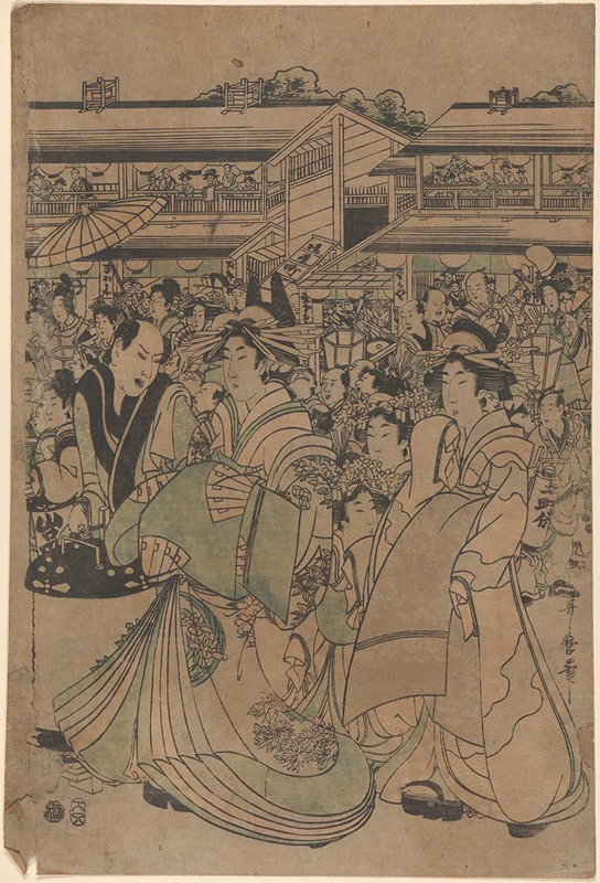 Kitagawa Utamaro - Scene in Yoshiwara