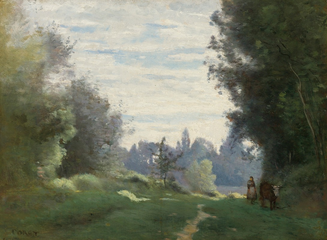 Jean-Baptiste-Camille Corot - Rayons Du Matin (La Vache Allant Aux Champs)