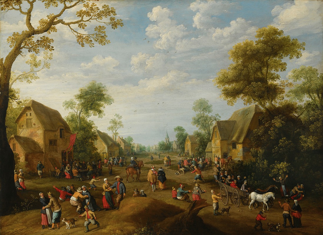 Joost Cornelisz Droochsloot - A Village Kermesse With Numerous Peasants Feasting