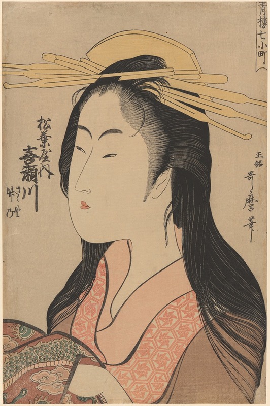 Kitagawa Utamaro - Woman with Headdress and Muff