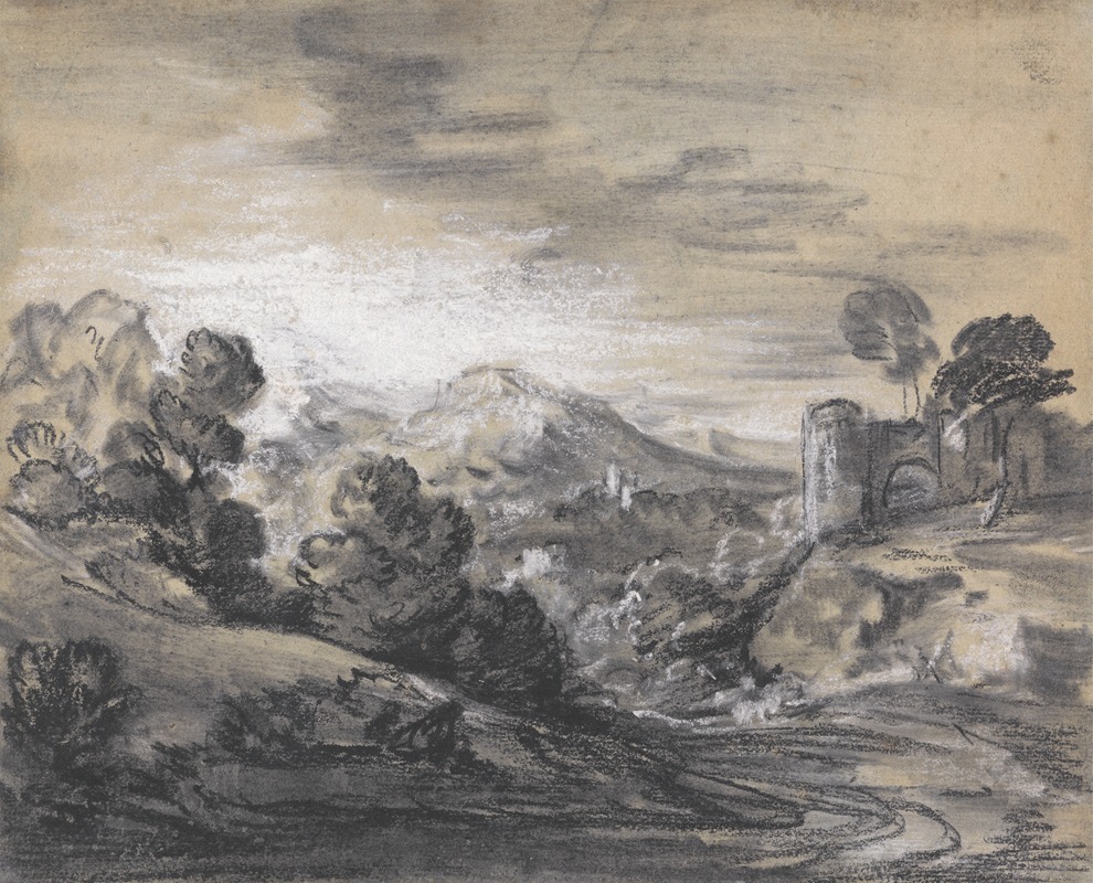 Thomas Gainsborough - Wooded Landscape with Castle