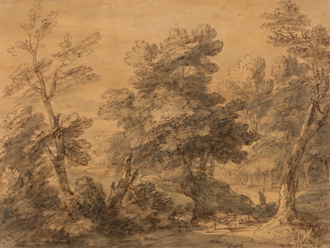 Thomas Gainsborough - Wooded Landscape with Shepherd and Sheep