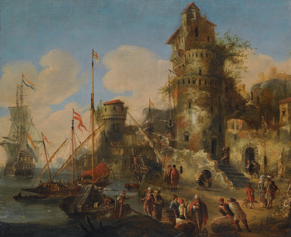 Peter van de Velde - A Mediterranean Harbour Capriccio