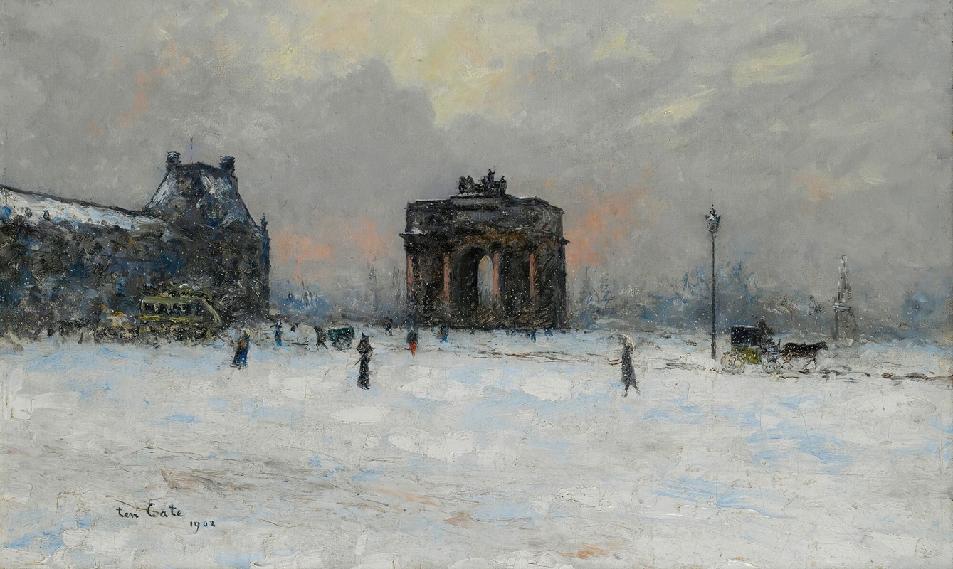 Siebe Johannes Ten Cate - Paris, the Pavillon de Flore and the Arc de Triomphe of the Carrousel