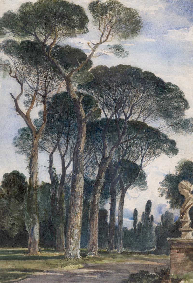 William James Müller - Umbrella Pines in the Villa Borghese, Rome