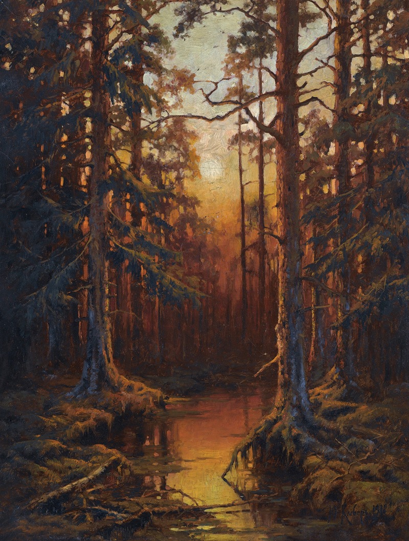 Julius Sergius Klever - Forest Sunset