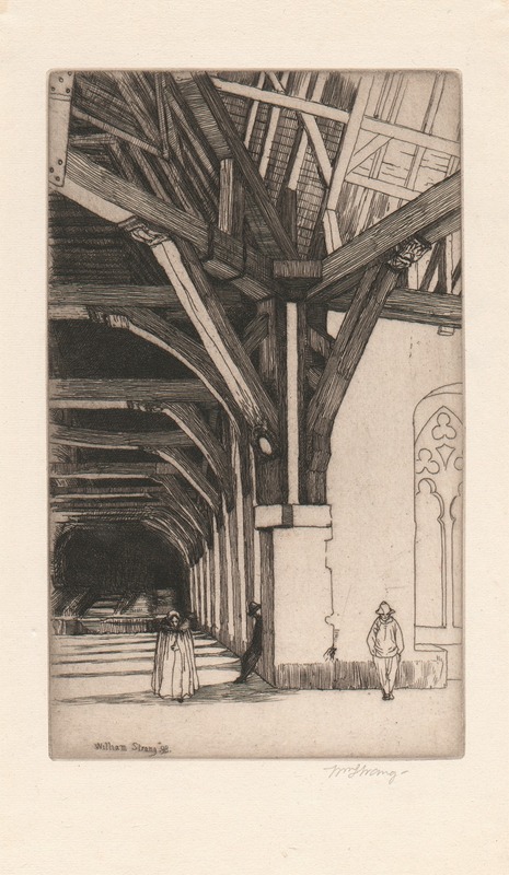 William Strang - From the Flemish Set; Roof of the Halles, Ypress