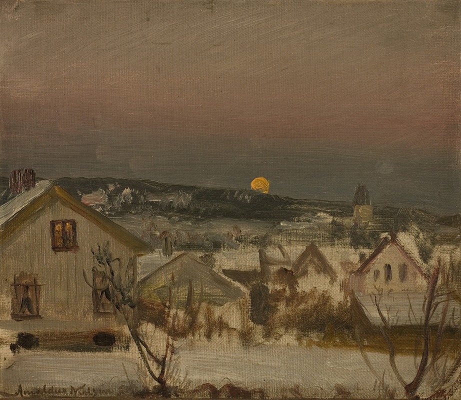 Amaldus Nielsen - Vinteraften fra ateliervinduet