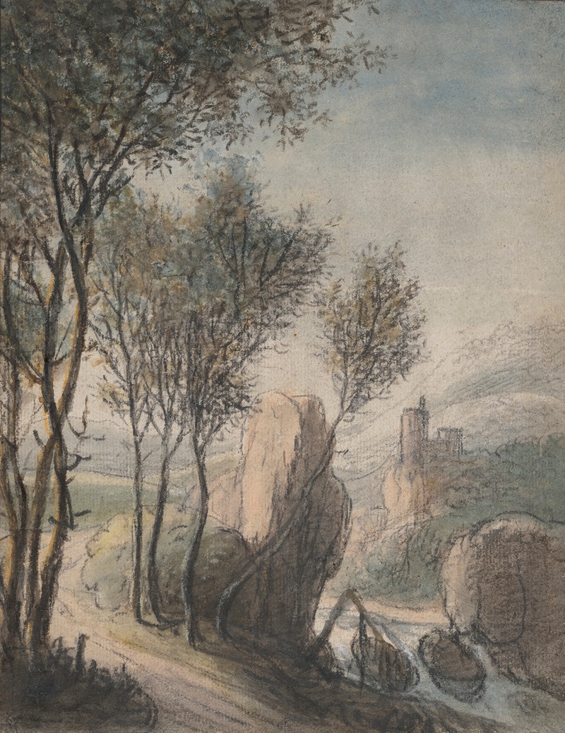 Antonie Waterloo - River Landscape with a Castle in the Distance