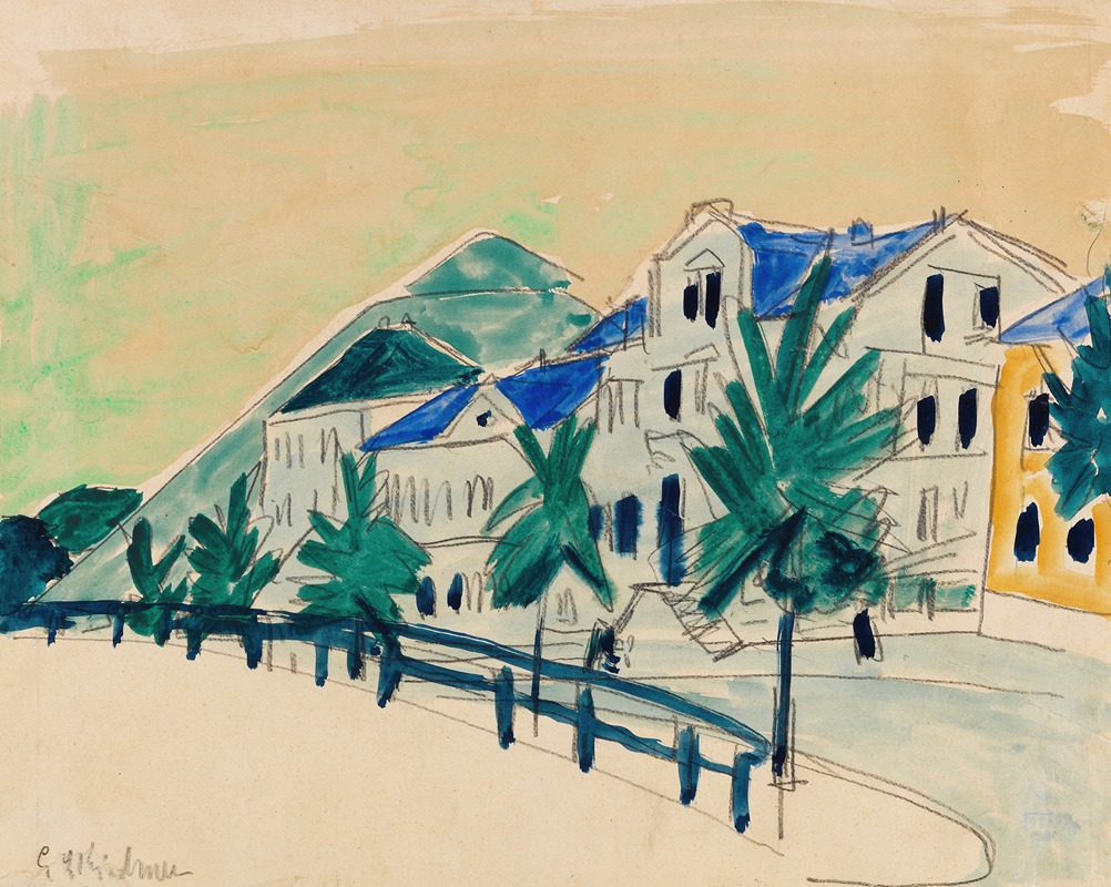 Ernst Ludwig Kirchner - Häuser mit Allee