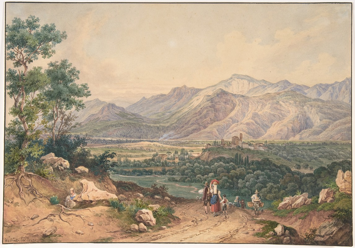 Ernst Welker - View of Lebanon, after an English Engraving and an Italianate motif of the Sabiner Mountains