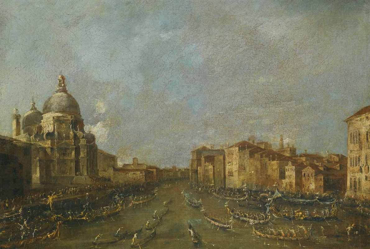 Francesco Guardi - Venice, A Festival On The Grand Canal Near Santa Maria Della Salute