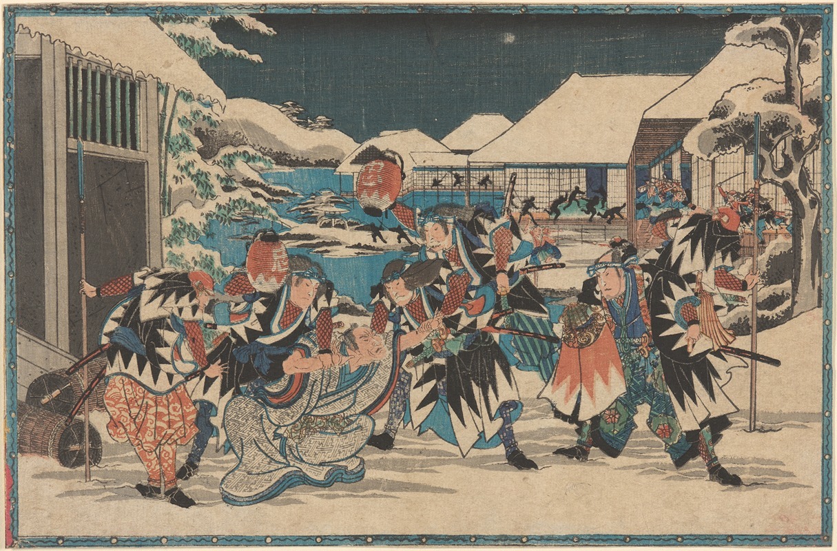 Andō Hiroshige - Capture of Moronao in Snow