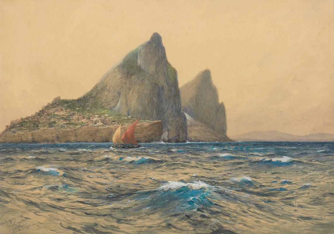 Hans Bohrdt - Blick auf Gibraltar von Bord der ‘Hohenzollern’