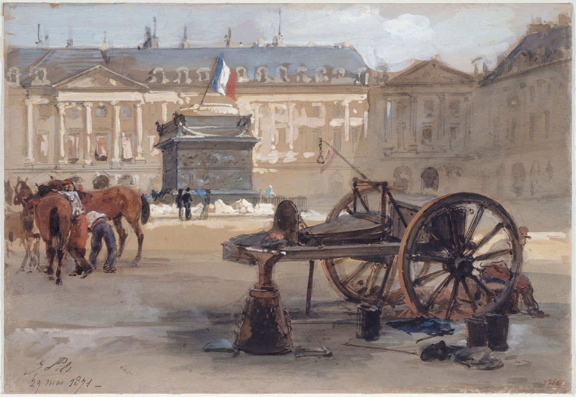 Isidore Pils - La place Vendôme après le renversement de la colonne.
