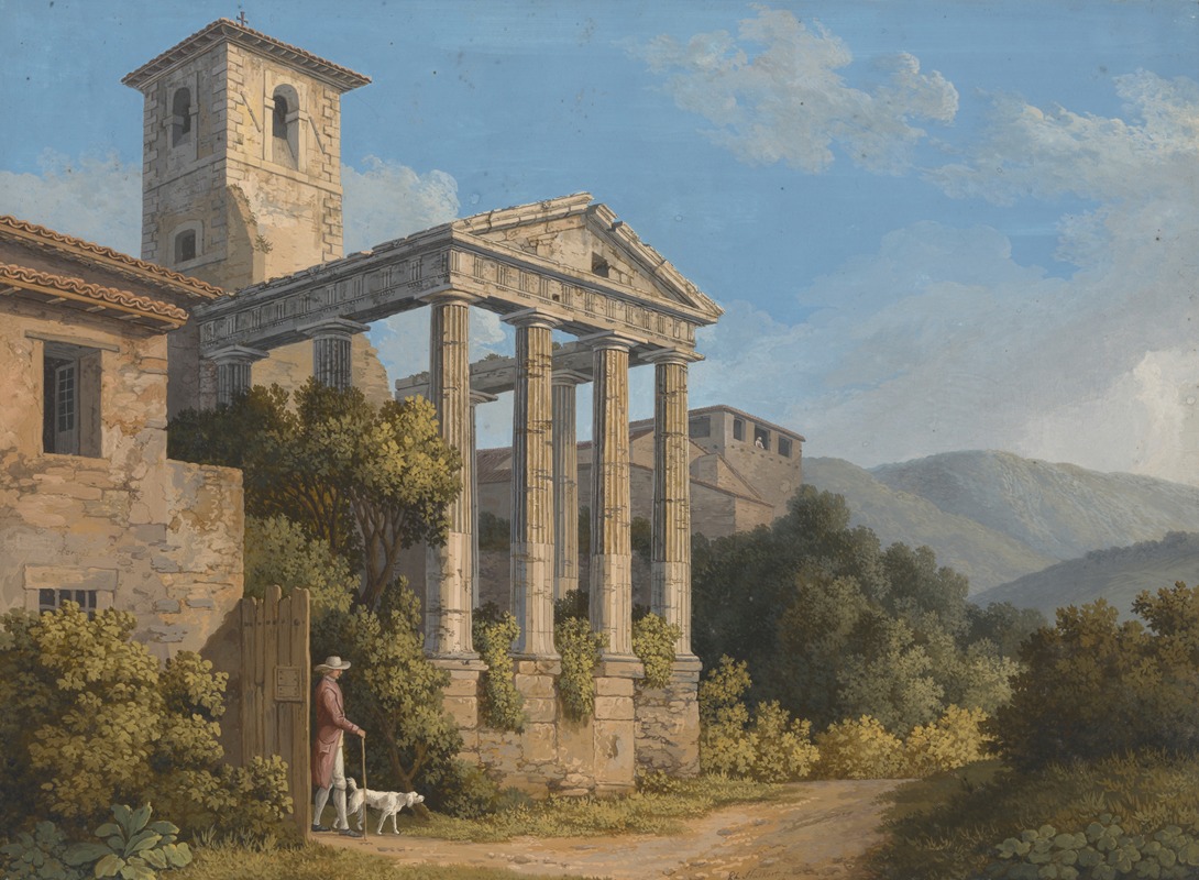 Jakob Philipp Hackert - The Temple of Hercules in Cori near Velletri