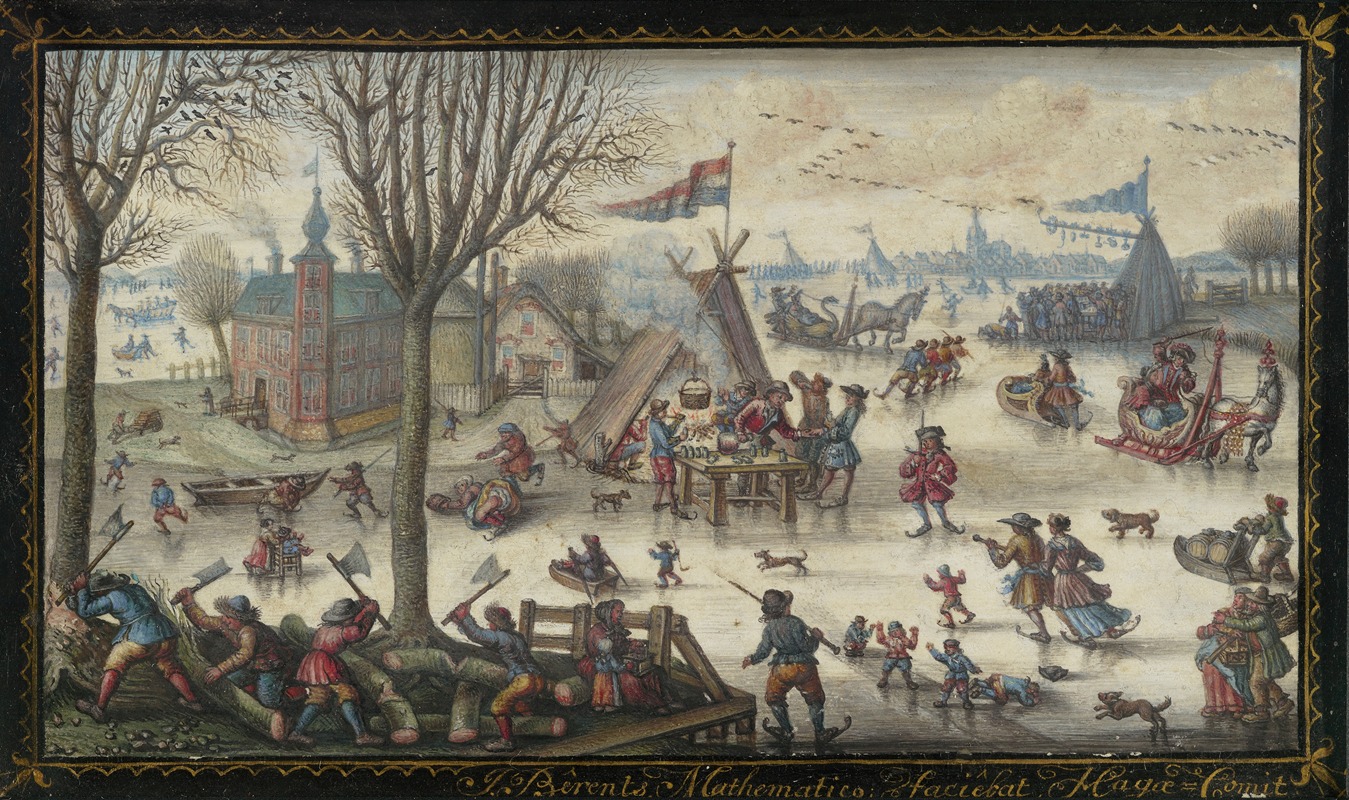 Jan Berents - Winter Landscape with Figures