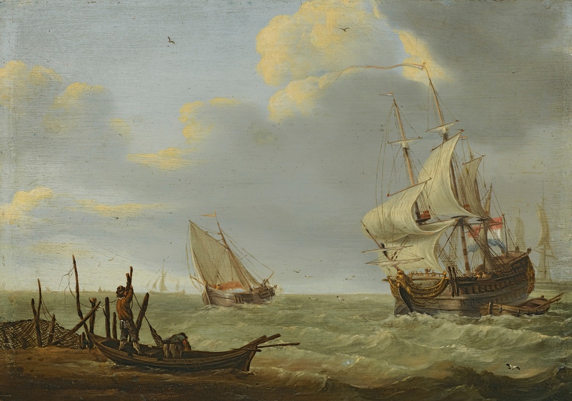 Jan Claesz. Rietschoof - Vessels In A Breeze