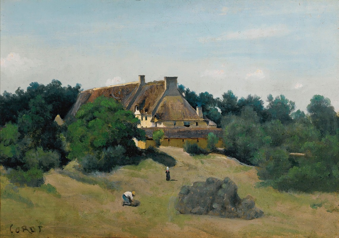 Jean-Baptiste-Camille Corot - Une Ferme À Saint-Martin-Du-Bon-Fosse, Près De Saint-Lô