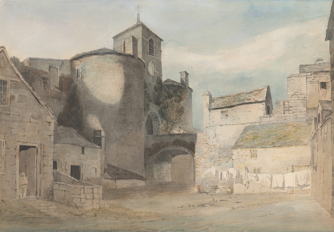 John Varley - Fortified Entrance to a Welsh Town (East Gate of Caernarvon)