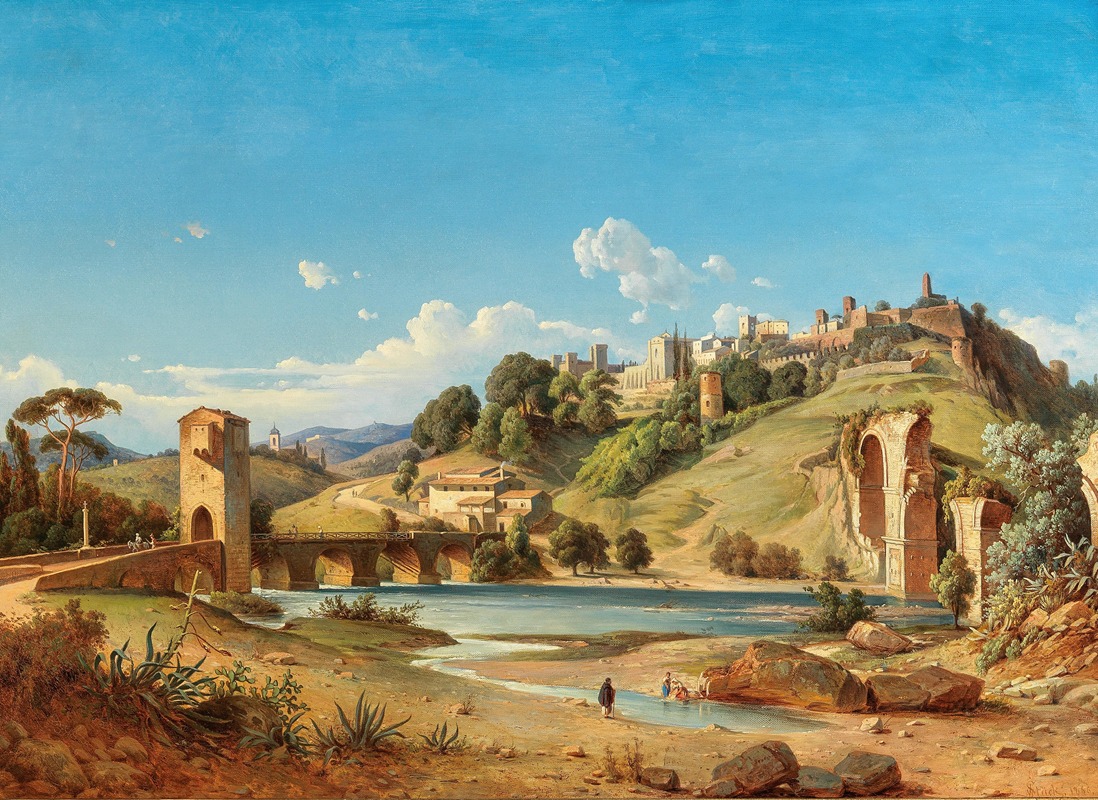 Joseph Magnus Stäck - View of the town of Narni