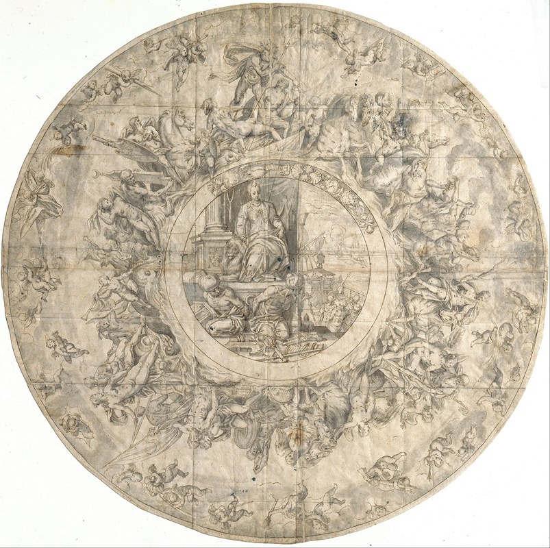 Anonymous - Design for an Ornamental Plate Showing the Triumph of Venice over the Turks