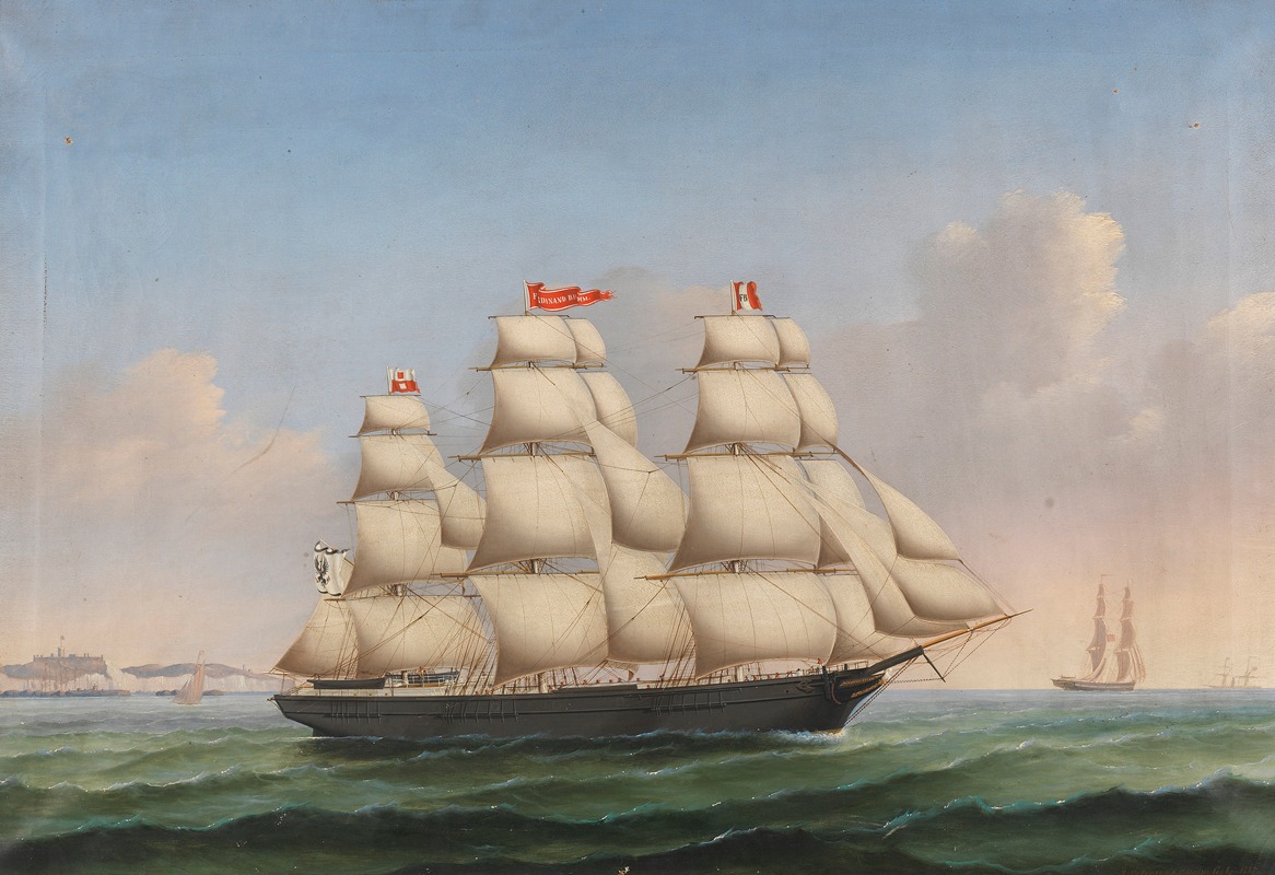 Lorenz Petersen - Vollschiff ‘Ferdinand Brumm’ vor der Steilküste von Dover
