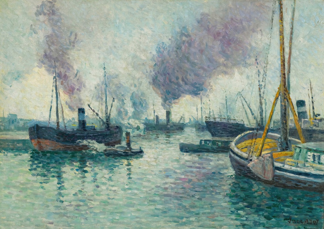 Maximilien Luce - Le Port De Rotterdam