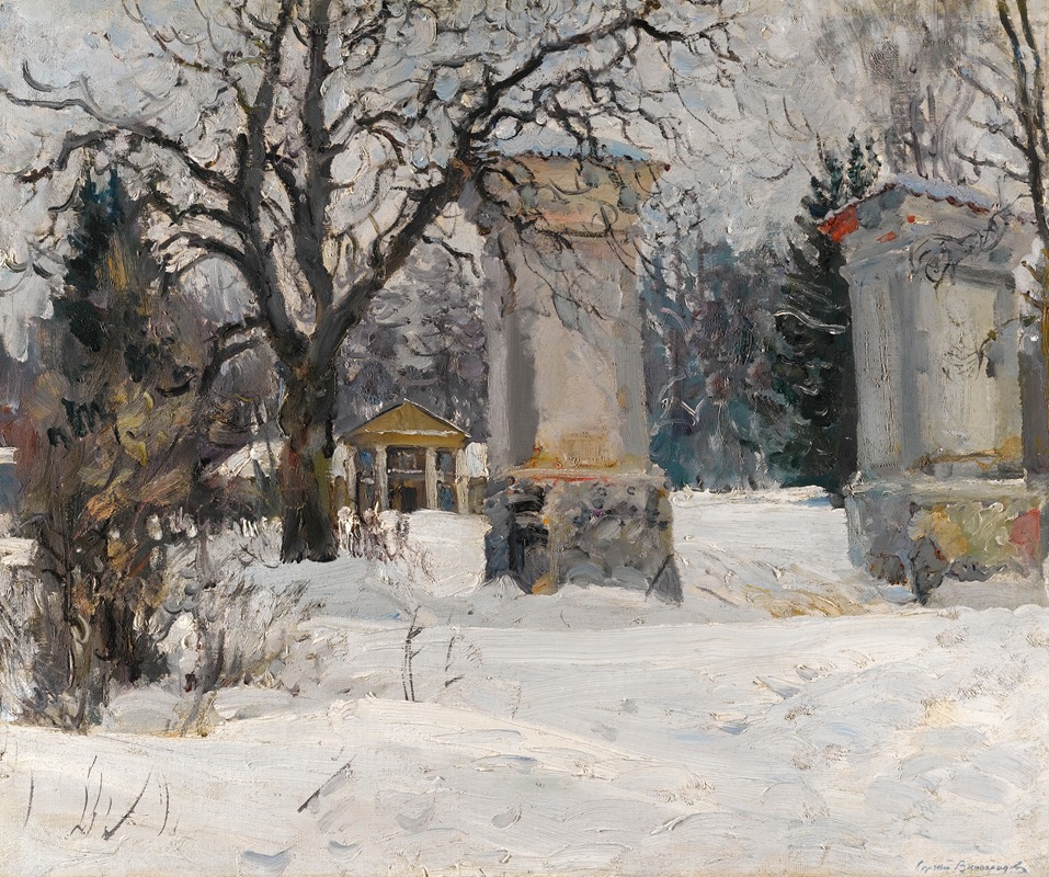 Sergei Arsenevich Vinogradov - Entrance To An Estate In Winter