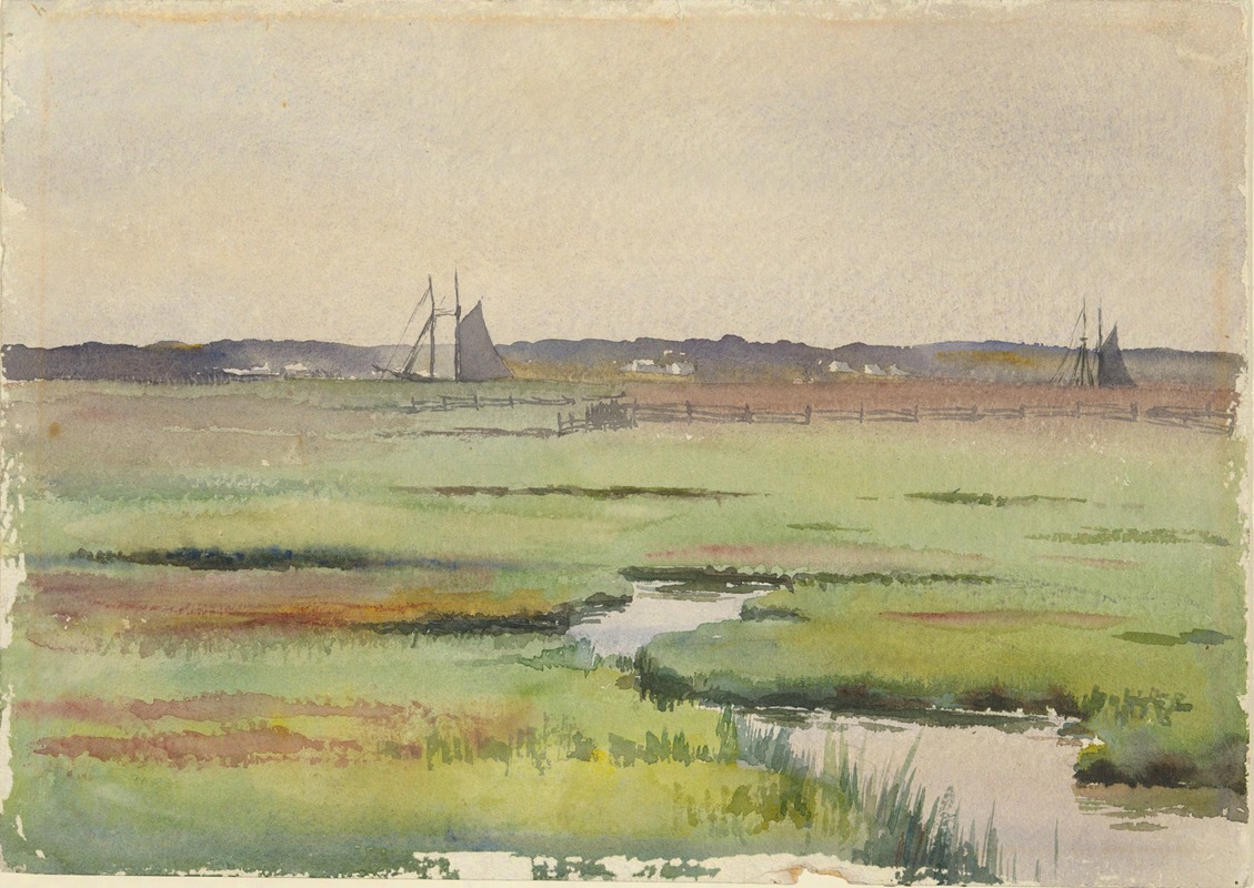 Anonymous - Marsh Landscape with Boats