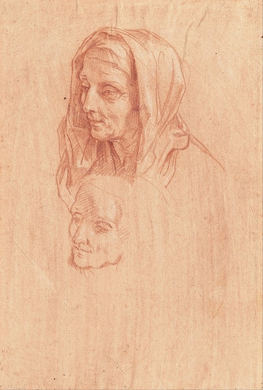 Carlo Maratti - Two Studies for the Head of an Old Woman