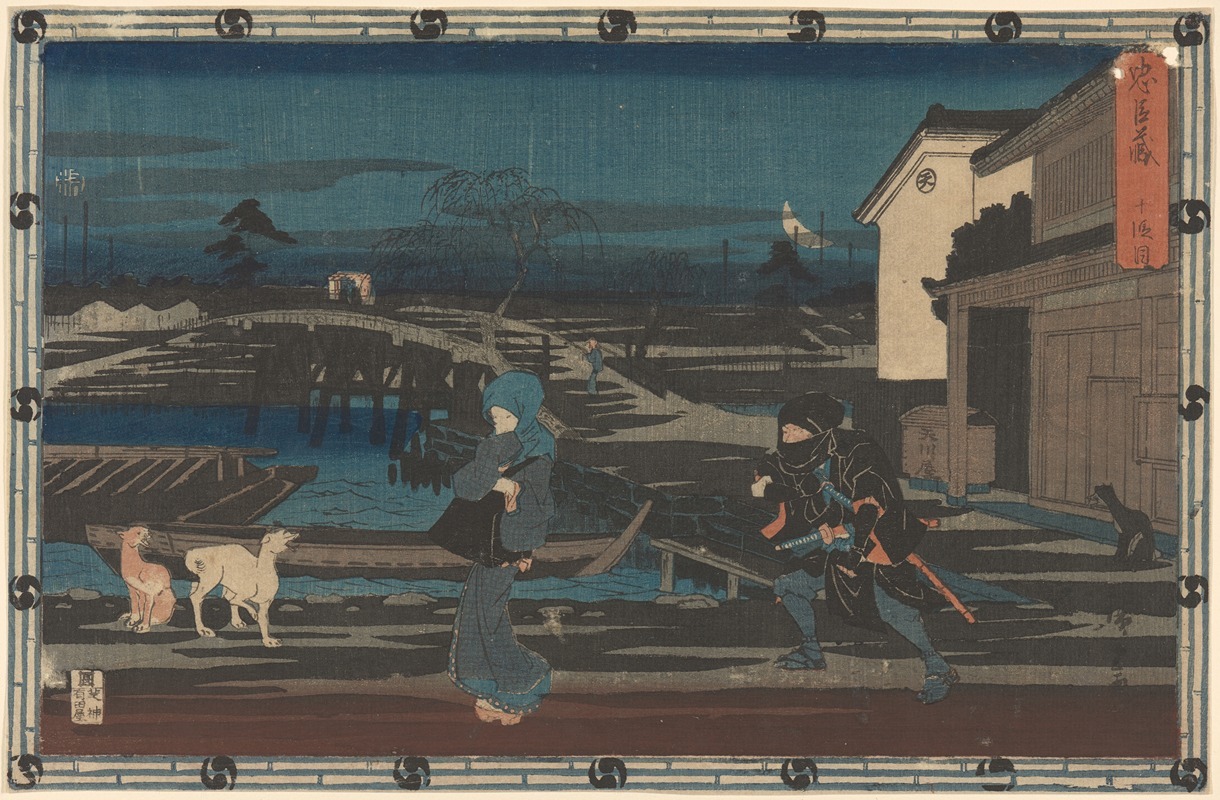 Andō Hiroshige - Night Attack from the Chushingura (Honzo)
