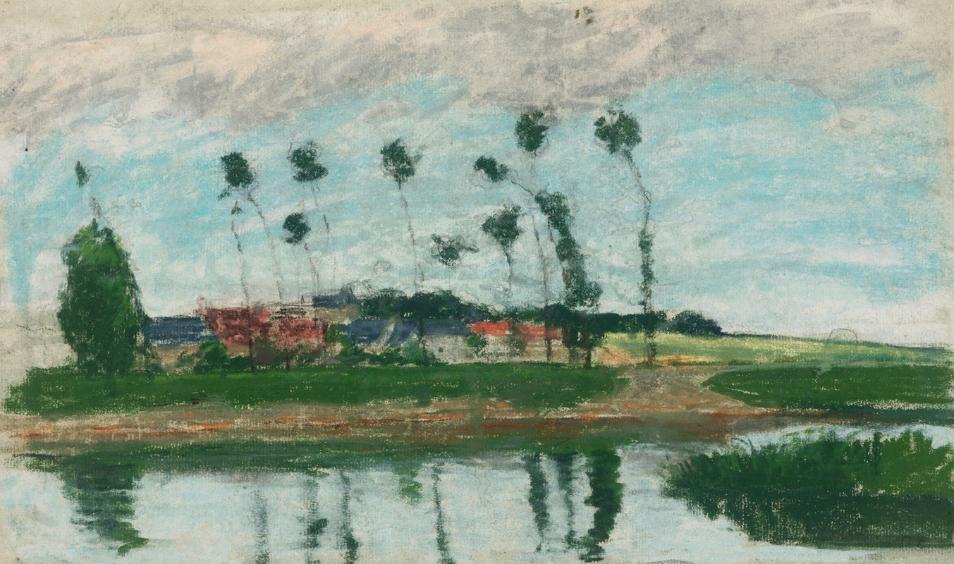 Camille Pissarro - Village au bord d’un étang