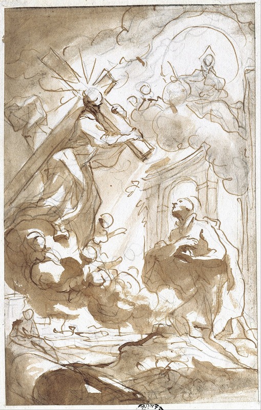 Domenico Piola - Christ, Carrying His Cross Appears to Saint Ignatius of Loyola