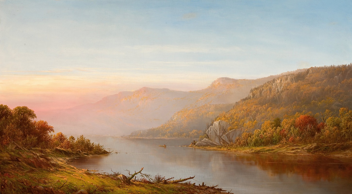 Charles W. Knapp - Mountain River Scene (Autumn of the Hudson)