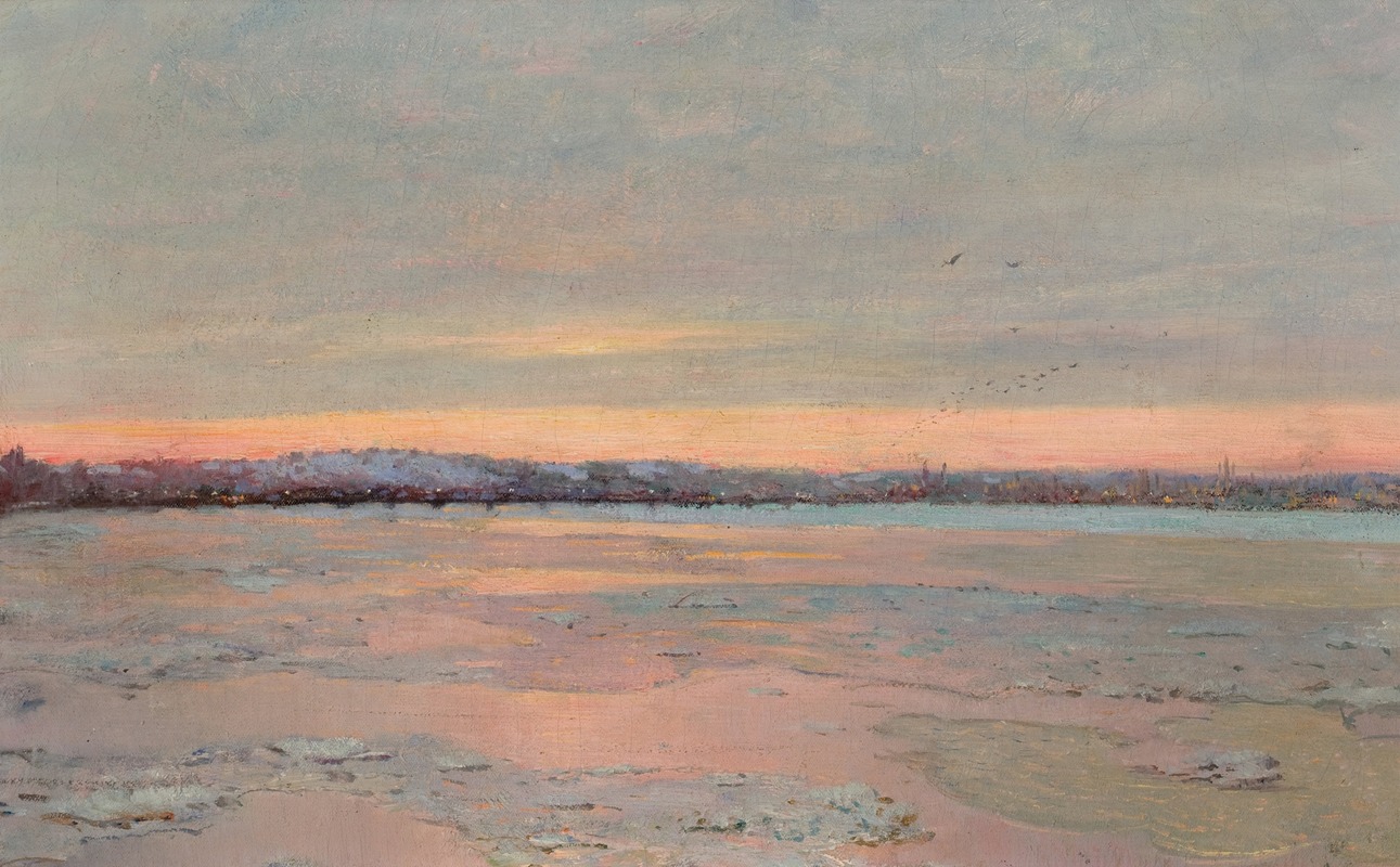 Edward Emerson Simmons - Winter Twilight on the Charles River