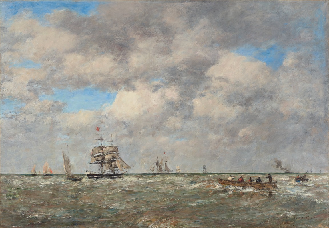 Eugène Boudin - Pleine mer, Les lamaneurs