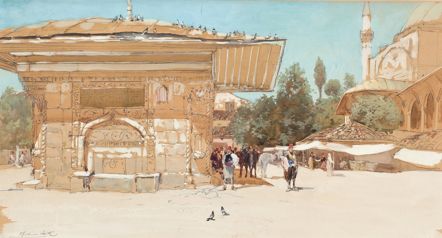 Francis Hopkinson Smith - Middle Eastern Scene Outside a Mosque