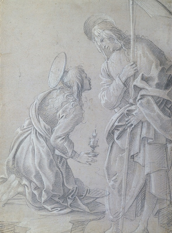 Filippino Lippi - Kneeling Saint Mary Magdalene and Standing Christ