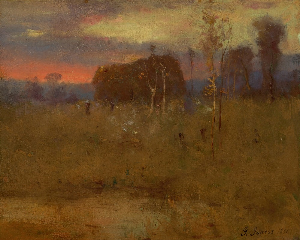 George Inness - Afterglow on the Meadow