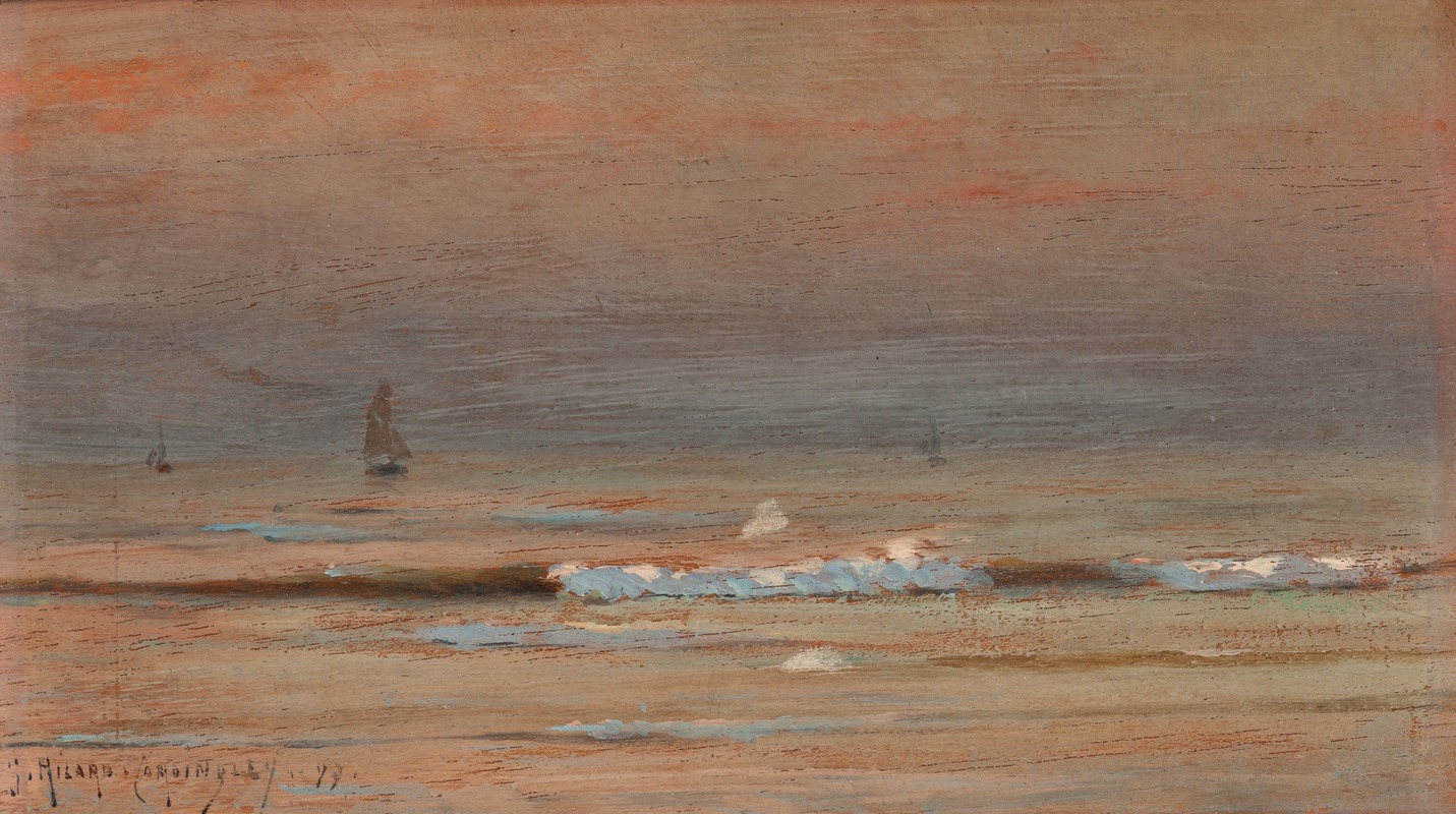 Georges Ricard-Cordingley - Ships Sailing to Shore at Sunset