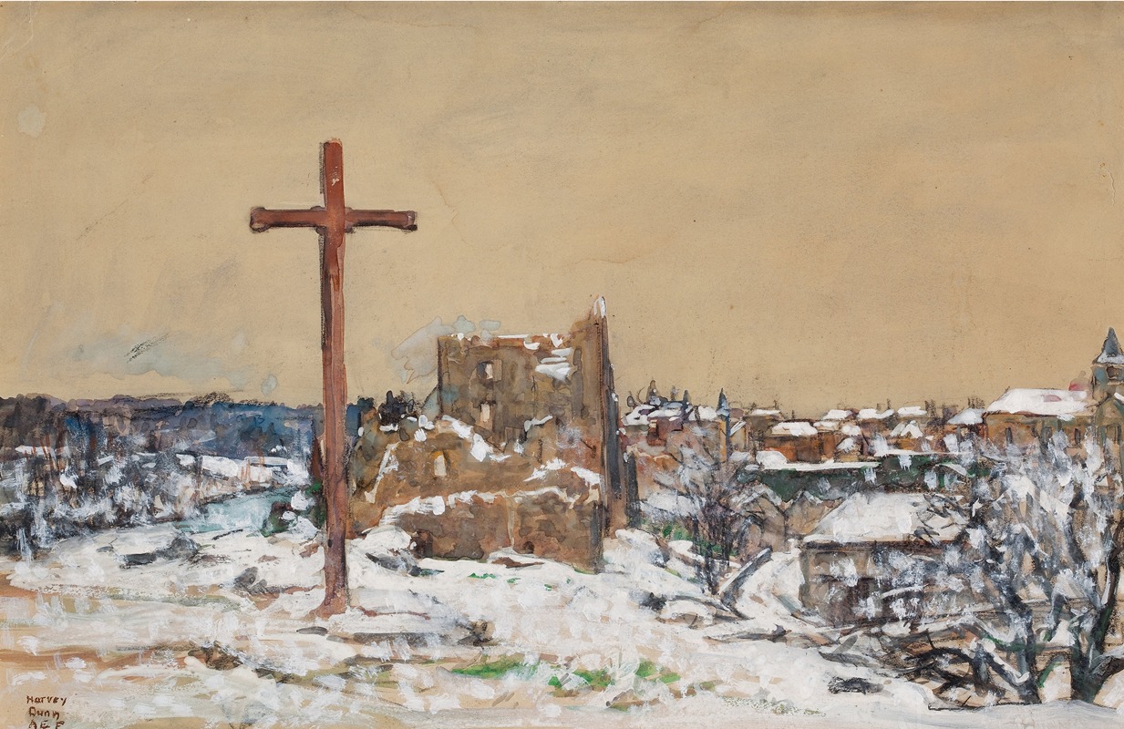 Harvey T. Dunn - Cross on a Winter Hilltop