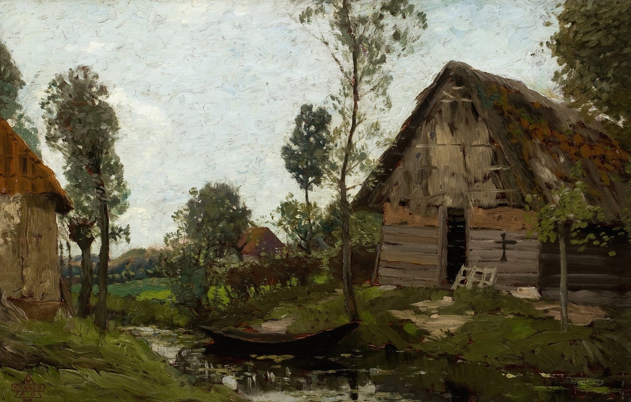 Henry Ward Ranger - Untitled Landscape with House and Boat