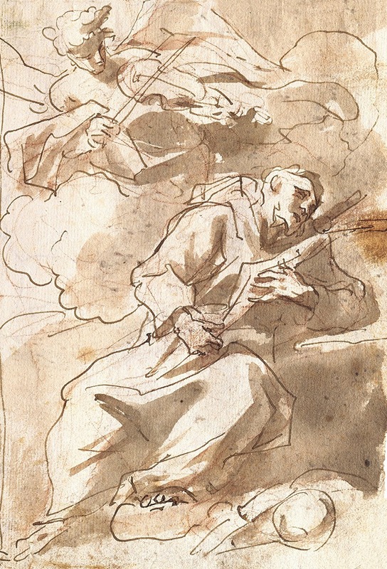 Gaspare Diziani - An Angelic Minstrel Appears to Saint Francis