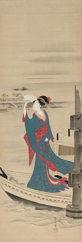 Chōbunsai Eishi - Beauty in a Boat on Sumida River