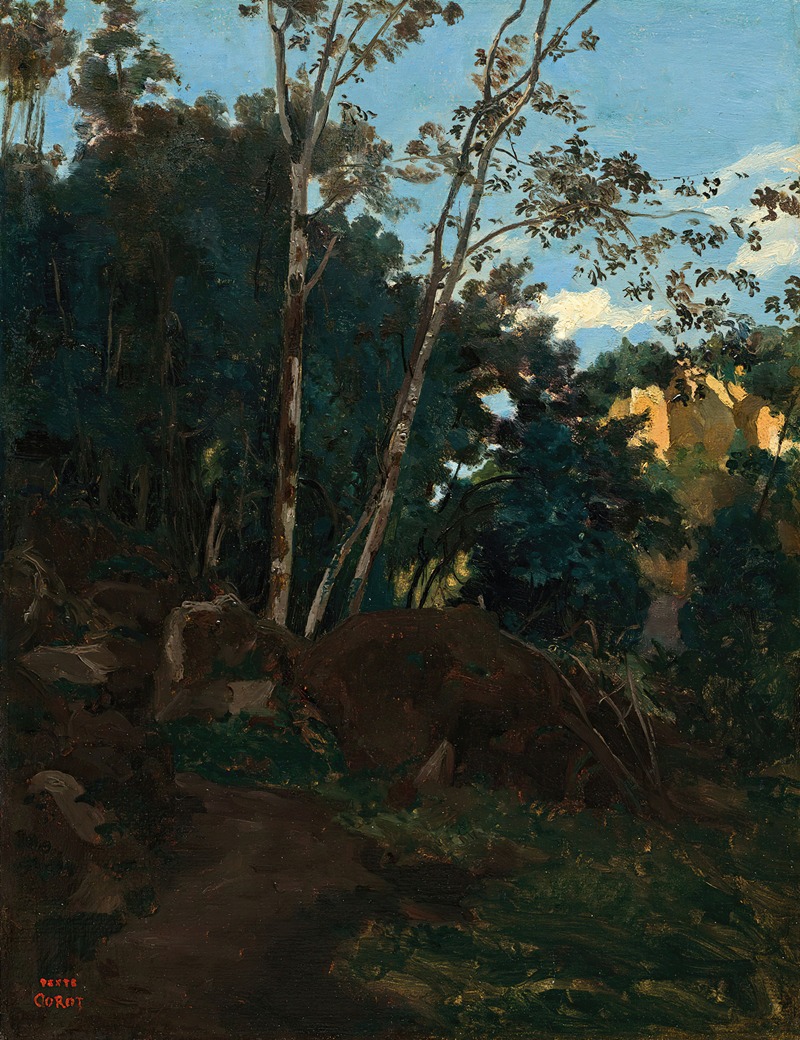 Jean-Baptiste-Camille Corot - Bosquet d’arbres parmi les rochers à Civita Castellana